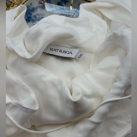 🆕 RAT & BOA 🧿 NWOT Margot Boatneck Long Sleeve Open Back White Maxi, Sz XXL - Picture 14 of 15